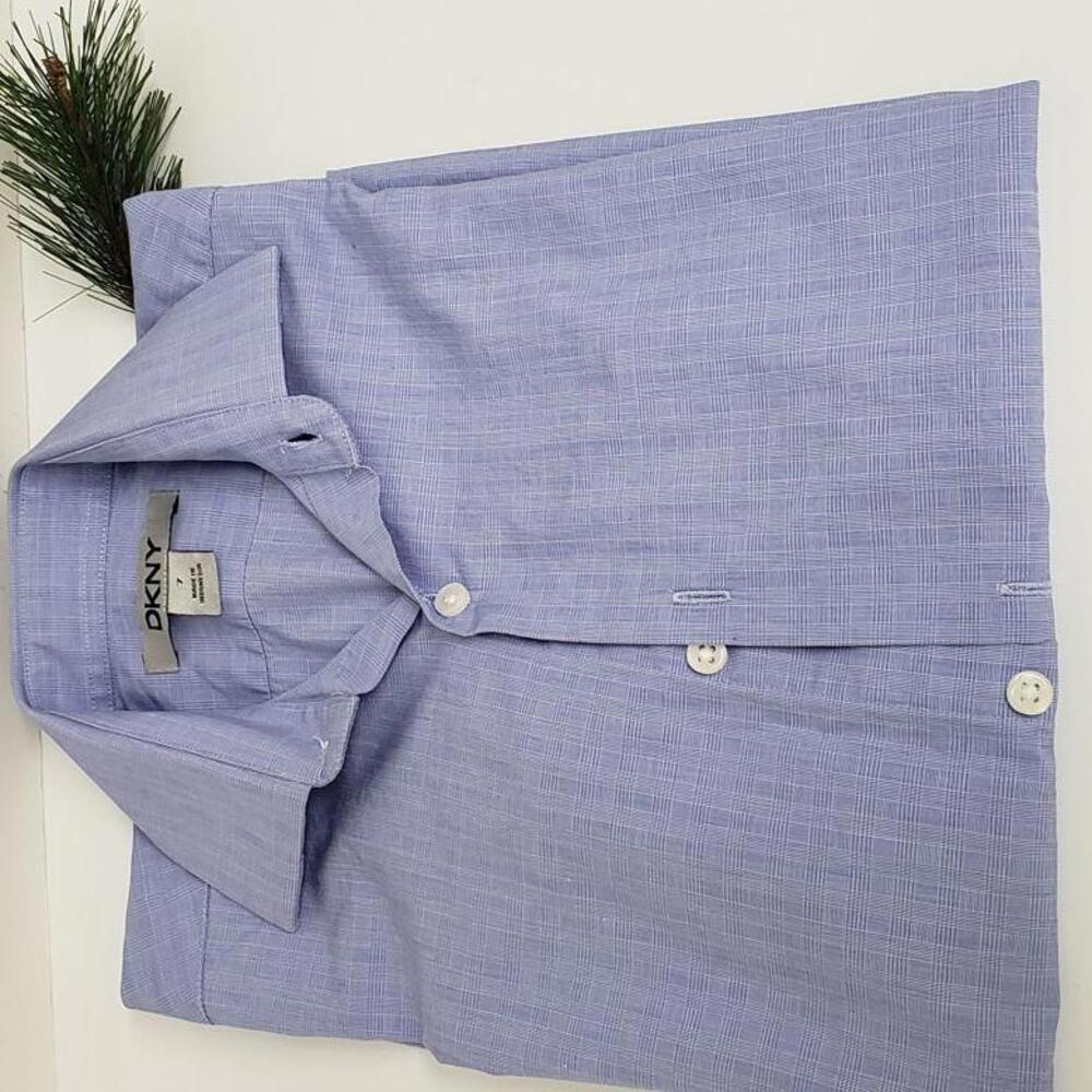 Stylish DKNY Long Sleeve Button-Up Shirt - Light Blue